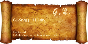 Gyöngy Milán névjegykártya